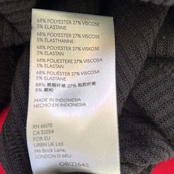 Free People Juicy Long Sleeve Black Ribbed Split Back Cowl Neck Top - M - Picture 14 of 16